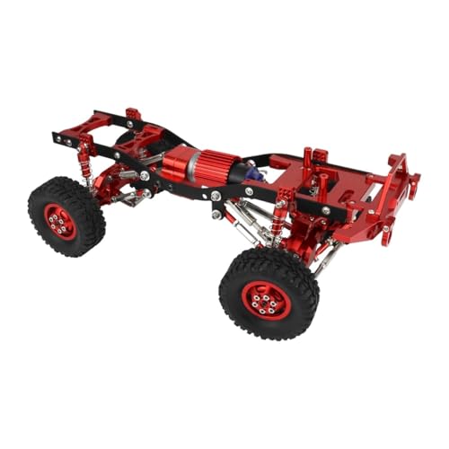 YTrBXZ Upgrade Metall Chassis Rahmen Getriebe Zugstange Achse Set Kompatibel mit C14 C24 1/16 RC Auto Teile Zubehör(Red) von YTrBXZ