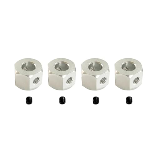 YTrBXZ Upgrade Teile RC Autos 4 stücke Metall Combiner Rad Hex Nabe Adapter Koppler Kompatibel mit C14 C24 C34 B14 B24 B36 D12 MN MN99S 5mm bis 12mm(Silver) von YTrBXZ