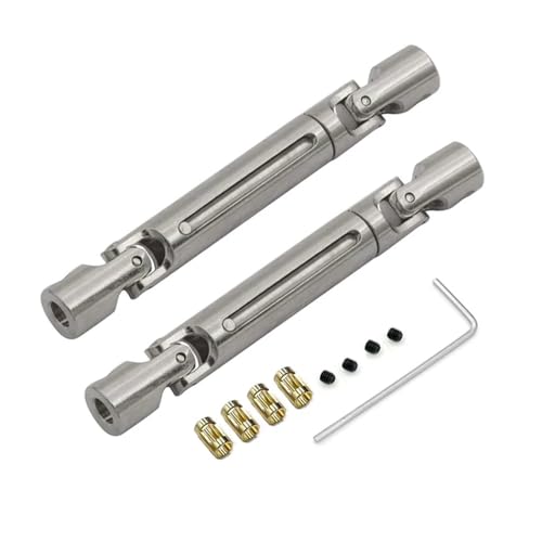 YTrBXZ Upgrade der Antriebswelle aus Metall, kompatibel mit 1/12 RC Car MN78 MN82 LC79, mit 3 mm bis 4 mm Wellenhülse(Silver) von YTrBXZ