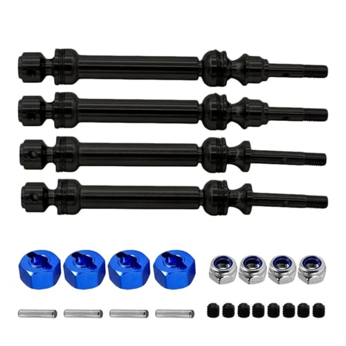 YTrBXZ Upgrade der Metallantriebswelle vorne hinten, kompatibel mit 1/10 4x4 Stampede Hoss 4x4 2WD RCAutoteilen(4pcs Black) von YTrBXZ