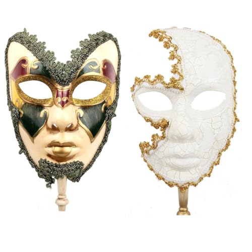 YU FENG yufeng Vintage Jolly Joker venezianischen Masquerade Maske Kostüm Halloween Cosplay Maske für Party, Ball Ball, Mardi Gras, Hochzeit, Wandschmuck Couple-2 YU FENG yufeng Vintage Jolly Joker venezianischen Masquerade Maske Kostüm Halloween Cosplay Maske für Party, Ball Ball, Mardi Gras, Hochzeit, Wandschmuck Couple-2 von YU FENG