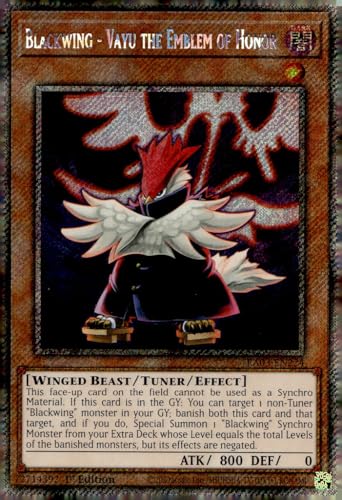 Blackwing - Vayu The Emblem of Honor (Platinum Secret Rare) - RA03-EN224 - Platinum Secret Rare - 1. Auflage von YU-GI-OH!