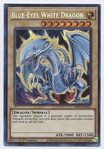 Blue-Eyes White Dragon – MP22-EN266 – Prismatic Secret Rare – 1. Ausgabe von Yu-Gi-Oh!