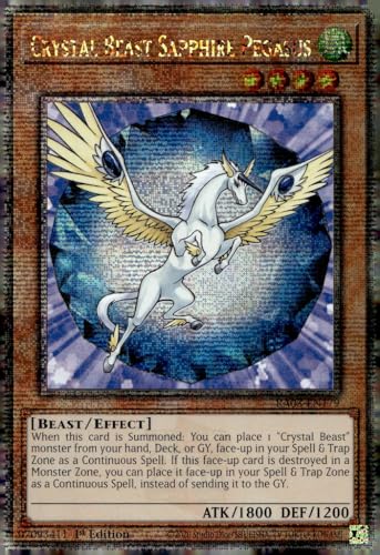 Crystal Beast Sapphire Pegasus (Quarter Century Secret Rare) – RA03-EN179 – Quarter Century Secret Rare – 1. Auflage von YU-GI-OH!