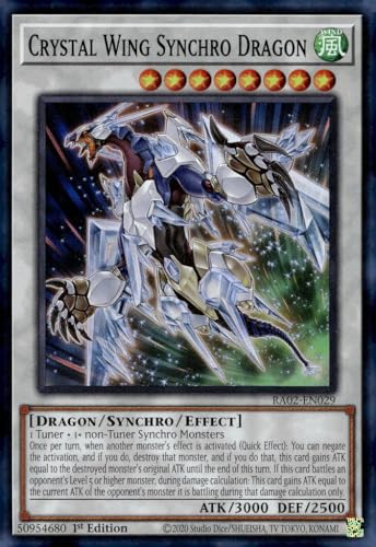 Crystal Wing Synchro Dragon RA02-EN029 Super Rare 1. Auflage von YU-GI-OH!