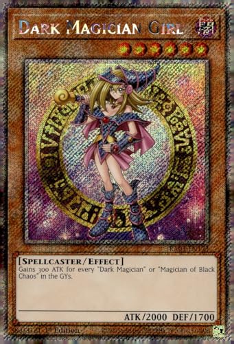 YU-GI-OH! Dark Magician Girl (Platinum Secret Rare) – RA03-EN123 – 1. Auflage (1 Stück, Near Mint, weiblich, Anime-Sammelkarte) von YU-GI-OH!