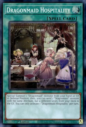 Dragonmaid Hospitality RA03-EN068 Super Rare 1. Auflage von YU-GI-OH!