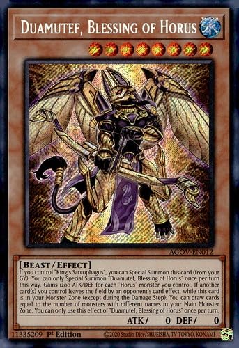 Duamutef, Segen des Horus - AGOV-EN012 - Secret Rare - 1. Auflage von YU-GI-OH!