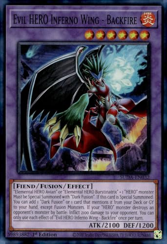 Evil Hero Inferno Wing - Backfire - SUDA-EN032 - Super Rare - 1. Auflage von YU-GI-OH!