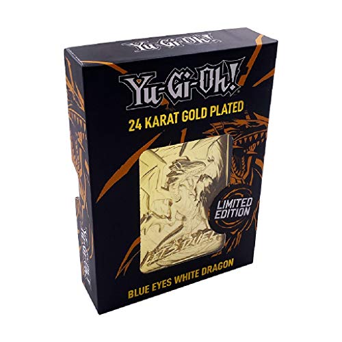 Fanattik KON-YGO28 - Limited numbered edition metal card collectibles - YGO Blue eyes white dragon - Einzelstück gold plated embossed von YU-GI-OH!