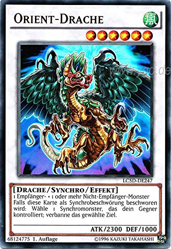 LC5D-DE247 Orient-Drache 1. Auflage im Set mit original Gwindi Kartenschutzhülle von Yu Gi Oh