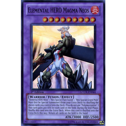 LCGX-EN064 Unlimited Ed Elemental Hero Magma Neos Super Rare Karte – (Legendary Collection 2 YuGiOh Einzelkarte) von YU-GI-OH!