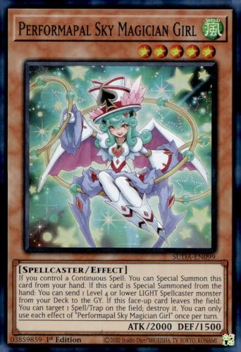 Performapal Sky Magician Girl – SUDA-EN099 – Super Rare – 1. Auflage von YU-GI-OH!