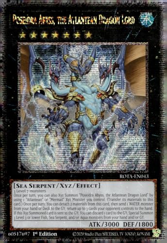 Poseidra Abyss, The Atlantean Dragon Lord (Quarter Century Secret Rare) - ROTA-EN043 - Quarter Century Secret Rare - 1. Auflage von YU-GI-OH!