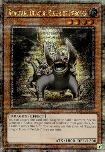 Reactan, Dragon Ruler of Pebbles (Quarter Century Secret Rare) – RA03-EN254 – Quarter Century Secret Rare – 1. Auflage von YU-GI-OH!