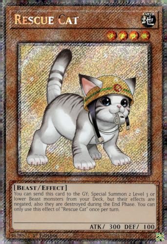 Rescue Cat (Alternate Art) (Platinum Secret Rare) – RA02-EN001 – Platinum Secret Rare – 1. Auflage von YU-GI-OH!