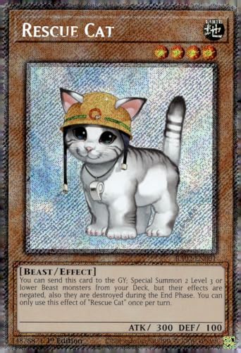 Rescue Cat (Platinum Secret Rare) – RA02-EN001 – Platinum Secret Rare – 1. Auflage von YU-GI-OH!