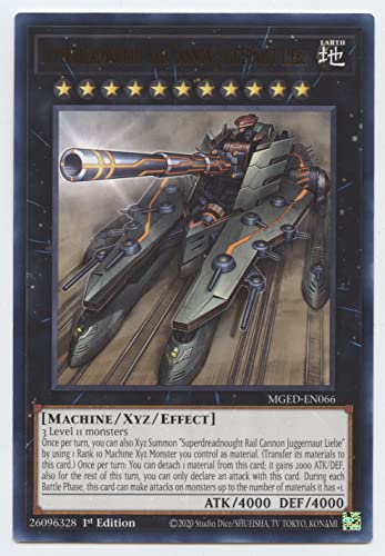 Superdreadnought Rail Cannon Juggernaut Liebe – MGED-EN066 – seltene – 1. Ausgabe von YU-GI-OH!