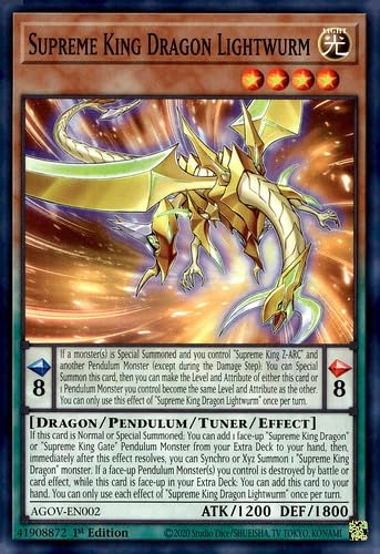 Supreme King Dragon Lightwurm - AGOV-EN002 - Common - 1. Auflage von YU-GI-OH!