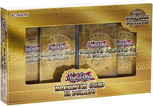 YU-GI-OH! Maximum Gold: EL Dorado, MGED - Sammelkartenset mit 28 Karten: 4 x 7 Kartenbooster, 2 Premium Gold Rares und 5 Goldbuchstaben Rares von YU-GI-OH!