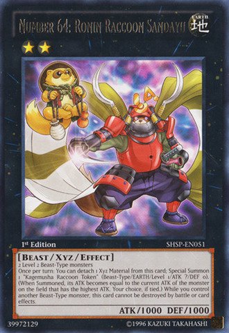 YU-GI-OH! - Number 64: Ronin Raccoon Sandayu (SHSP-EN051) - Shadow Specters - Unlimited Edition - Rare by von YU-GI-OH!