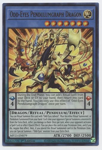 YU-GI-OH! Odd-Eyes Pendelgraph-Drache – MP23-EN079 – Ultra Rare – 1. Auflage – Sammelkarte – Anime – Klassisch – 15+ YU-GI-OH! Odd-Eyes Pendelgraph-Drache – MP23-EN079 – Ultra Rare – 1. Auflage – Sammelkarte – Anime – Klassisch – 15+ von YU-GI-OH!