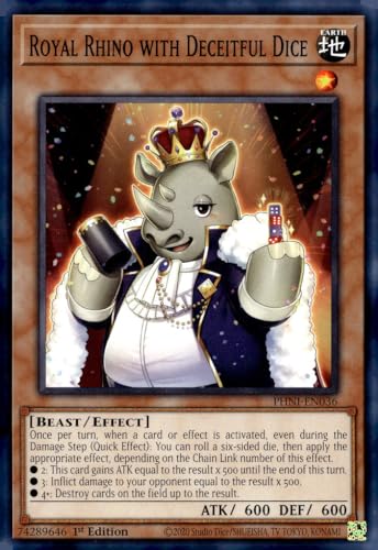 Yu-Gi-Oh! Royal Rhino with Deceitful Dice - PHNI-EN036 - Common - 1. Auflage von YU-GI-OH!