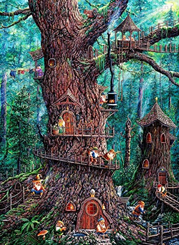 Holzpuzzle mit 3000 Teilen, Cartoon-Baum, herausforderndes Puzzle von YU GONG FANG