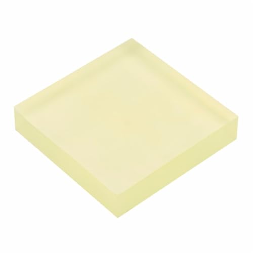 10x10x2cm Polyurethan Quadratische PU Dämpfung Platte, Stanzplatte, Rindersehnenplatte, Stanzkissen Elastische Gummiplatte Gold Farbe(100x100x20mm 1pcs) von YUANYAO