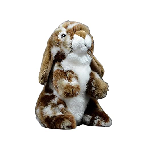 YUBEIER 7 Zoll Braunes Gepunktetes Hasen-Plüschtier, Realistisches Kaninchen-Stofftier, Süße Wildtiere, Puppe, Cuddlekins, Kindergeschenk for Jungen Und Mädchen von YUBEIER