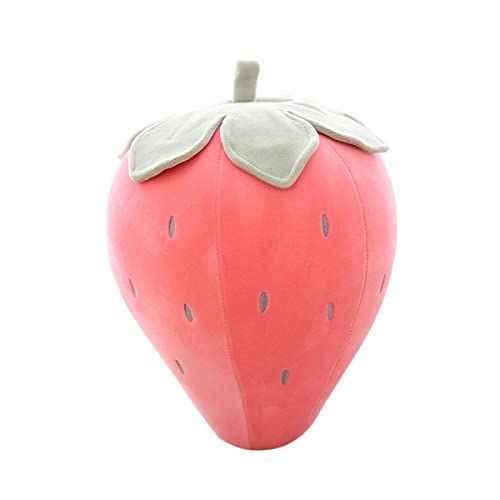 YUBEIER Erdbeer-Plüschkissen, Weiche Simulation, Süße Erdbeer-Plüschkissen, Obst, Superweiche Mädchenkissen for Kinder, Heimdekoration(Pink,22cm) von YUBEIER