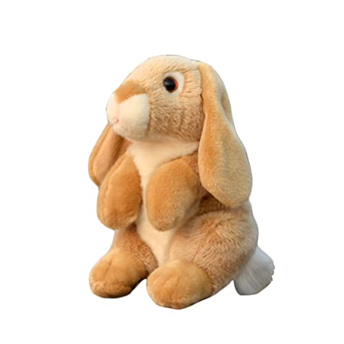 YUBEIER Realistisches Braunes Kaninchen-Plüschtier, 17,8 cm, Wildkaninchen-Plüschtier, Niedliche Kleine Hasen-Haustierpuppen, Heimdekoration, Geschenke for Kinder von YUBEIER