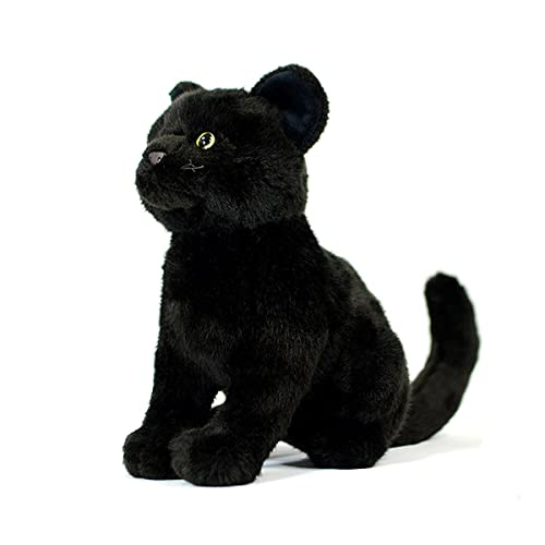 YUBEIER Schwarze Katze Plüsch Kuscheltiere Spielzeug, 11 Zoll Kätzchen Plüschtier Niedliche Kurzhaarkatze Plüschpuppe Geschenk Weiches Umarmungsspielzeug for Kinder Jungen Mädchen von YUBEIER