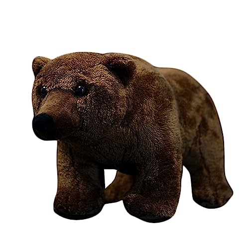 YUBEIER Simulation Braunbär Plüschtier, 16 Zoll Grizzlybär Stofftiere Lebensechte Wildtierpuppe, Weiche Geschenke for Kinder Geburtstag Weihnachten von YUBEIER