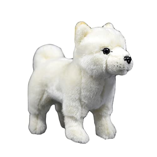 YUBEIER Simulation Dog Plush Toy,11 Inch White Standing Pet Puppy Stuffed Animal Dog Soft Puppy Doll For Children Gifts For Kids von YUBEIER