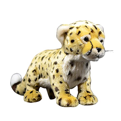 YUBEIER Simulation Gepard Plüschtier, Lebensechte 11 Zoll Leopard Stofftier Gepard Leopard Plüschtiere Indischer Leopard Wildtier Puppe Geschenk Spielzeug for Kinder von YUBEIER