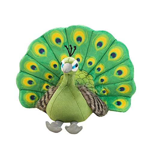 YUBEIER Stofftier Pfaue Tiere, 30cm Pfau Plüsch Spielzeug niedlich Vogel Puppen Deko Geschenke Kissen Geburtstagsgeschenk Hausdekoration (grün) von YUBEIER