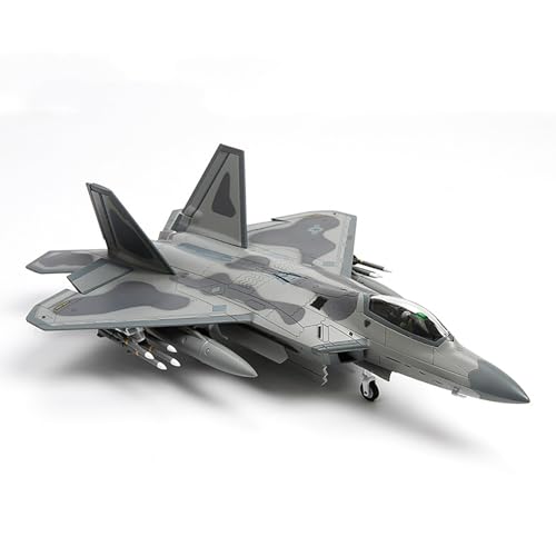 YUDIZWS F-22 Raptor Druckgusslegierung Kampfflugzeugmodell 1:72 Militärische Modellflugzeug, Druckguss-Kämpfer Simulationsflugzeug abnehmbare Raketenteile Ausstellungsmodell für Sammlungsgeschenk,Grau von YUDIZWS