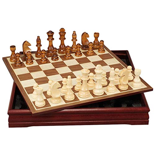 Schach Set, Chess Set Chess Chess Wooden Chess Set with Chess Pieces Portable Game Board with Storage Chess Set for Party Family Activities von YUEKOPOU