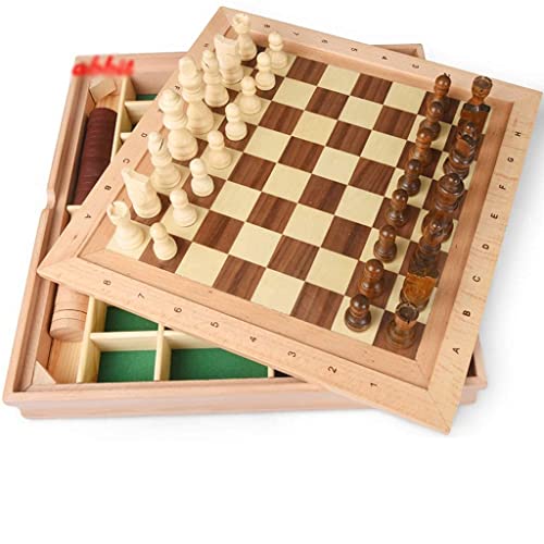 Schach Set, Chess Wooden 3 in 1 Chess Backgammon Checkers Indoor Or Outdoor Travel Games Chess Set Board Draughts Entertainment Chess Set von YUEKOPOU