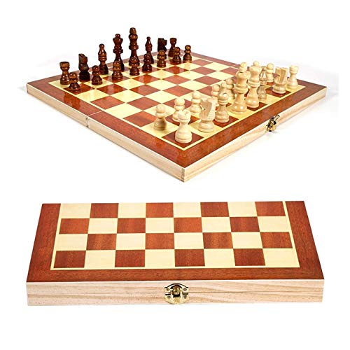 Schach Set, Wooden International Chess Set 3-in-1 Road International Chess Folding Chess Portable Board Game Word Chess von YUEKOPOU