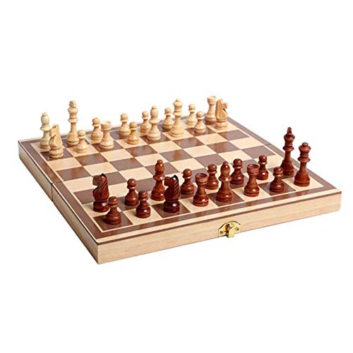 Schach Set, Wooden International Chess Set Folding Board Game Funny Game Chessmen Collection Portable Board Travel Games von YUEKOPOU