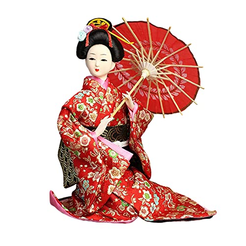 YUEKOPOU Chinesische Puppe Desktop Dekor, Japanese Doll Decor Kimono Geisha Chinese Dolls Desktop Decor Figurine Gift for Christmas Birthday Holiday Wedding Oriental Collectible Figurine, von YUEKOPOU