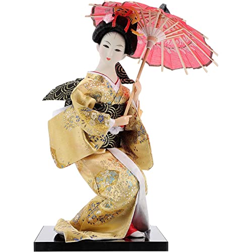 YUEKOPOU Chinesische Puppe Desktop Dekor, Japanese Doll Decor Kimono Geisha Chinese Dolls Desktop Decor Figurine for Christmas Birthday Holiday Wedding Oriental Collectible Figurine, von YUEKOPOU