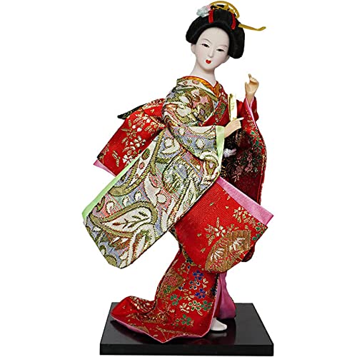 YUEKOPOU Chinesische Puppe Desktop Dekor, Japanese Doll Decor Kimono Geisha Chinese Dolls Desktop Decor Figurine for Christmas Birthday Holiday Wedding Oriental Collectible Figurine, von YUEKOPOU