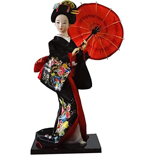 YUEKOPOU Chinesische Puppe Desktop Dekor, Japanese Doll Decor Kimono Geisha Chinese Dolls Desktop Decor FigurineGift 12in for Christmas Birthday Holiday Wedding Oriental Collectible Figurine, von YUEKOPOU