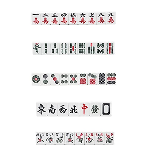 YUEKOPOU Mahjong Set,Chinesisches Majong Set, Chinese Mahjong Game Set with Aluminum Case - with 144 Tiles, 4 Dice Chinese Mahjong Game Set(40#) von YUEKOPOU