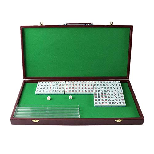 YUEKOPOU Mahjong Set,Chinesisches Majong Set, with Foldable Table Mini Mahjong Set Mahjong Traditional Chinese Version Game Set Mah Jong von YUEKOPOU