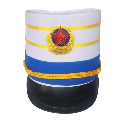 YUELER Kinder Hut mit Batterie für Schüler Schule Elegant Kostüm für Schlagzeug Band Uniform Hut für Schulveranstaltungen von YUELER