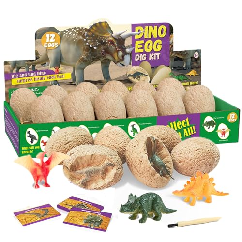 YUEMING Dinosaurier Egg Toy, Ausgraben Dino Ei Spielzeug Party Dinosaur Kit Ausgrabungsset Archäologie, Dinosaurier Spielzeug Ausgrabung für Kinder ab 6+, Archäologie Spiel für Jungen Mädchen von YUEMING